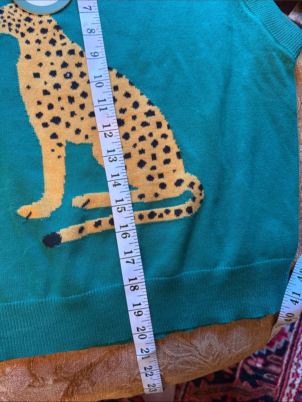 OXKNIT Green Sleeveless Tank Top with Yellow Cheetah Graphic - Picture 7 of 7